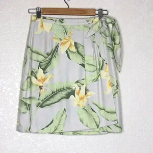 Tommy Bahama Mini Wrap Skirt 100% Silk Tropical